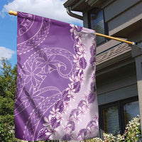 Heiva i Tahiti Garden Flag Tahitian Tiare Maori Cowrie Lei Purple
