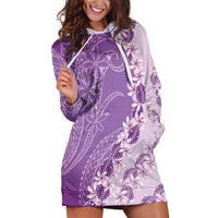 Heiva i Tahiti Hoodie Dress Tahitian Tiare Maori Cowrie Lei Purple