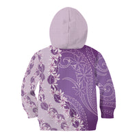 Heiva i Tahiti Kid Hoodie Tahitian Tiare Maori Cowrie Lei Purple