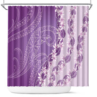 Heiva i Tahiti Shower Curtain Tahitian Tiare Maori Cowrie Lei Purple