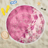 Heiva i Tahiti Beach Blanket Tahitian Tiare Maori Cowrie Lei Pink LT14 One Size 150cm Pink - Polynesian Pride