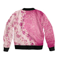 Heiva i Tahiti Bomber Jacket Tahitian Tiare Maori Cowrie Lei Pink LT14 - Polynesian Pride