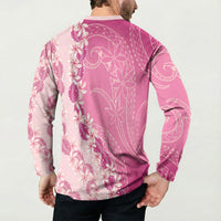 Heiva i Tahiti Button Sweatshirt Tahitian Tiare Maori Cowrie Lei Pink LT14 - Polynesian Pride