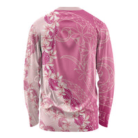 Heiva i Tahiti Long Sleeve Shirt Tahitian Tiare Maori Cowrie Lei Pink