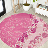Heiva i Tahiti Round Carpet Tahitian Tiare Maori Cowrie Lei Pink LT14 Pink - Polynesian Pride