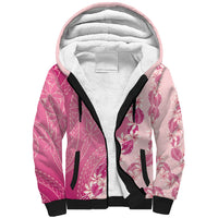 Heiva i Tahiti Sherpa Hoodie Tahitian Tiare Maori Cowrie Lei Pink