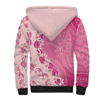 Heiva i Tahiti Sherpa Hoodie Tahitian Tiare Maori Cowrie Lei Pink