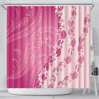 Heiva i Tahiti Shower Curtain Tahitian Tiare Maori Cowrie Lei Pink LT14 - Polynesian Pride