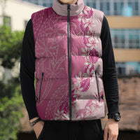 Heiva i Tahiti Sleeveless Puffer Jacket Tahitian Tiare Maori Cowrie Lei Pink LT14 - Polynesian Pride