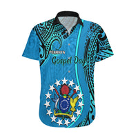 13 March Penrhyn Island Gospel Day Hawaiian Shirt Cook Islands Tribal Pattern LT14 Blue - Polynesian Pride