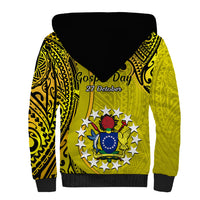 27 October Aitutaki Island Gospel Day Sherpa Hoodie Cook Islands Tribal Pattern LT14 - Polynesian Pride