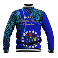 8 December Pukapuka Island Gospel Day Baseball Jacket Cook Islands Tribal Pattern LT14 - Polynesian Pride