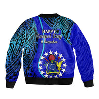 8 December Pukapuka Island Gospel Day Bomber Jacket Cook Islands Tribal Pattern LT14 - Polynesian Pride