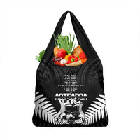 New Zealand Silver Fern Rugby Grocery Bag Haka Dance With Aotearoa Maori Pattern