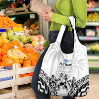 Fiji Tapa Rugby Grocery Bag Cibi Dance With Fijian Pattern