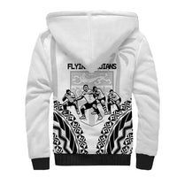 Fiji Tapa Rugby Sherpa Hoodie Cibi Dance With Fijian Pattern