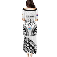 New Zealand And Fiji Tapa Rugby Family Matching Puletasi and Hawaiian Shirt Haka Dance Mix Cibi Dance Together