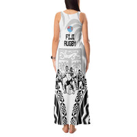 New Zealand And Fiji Tapa Rugby Tank Maxi Dress Haka Dance Mix Cibi Dance Together
