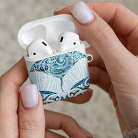 New Zealand Manta Ray Tattoo AirPods Case Aotearoa Maori Haehae Paua Shell LT14 - Polynesian Pride