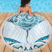 New Zealand Manta Ray Tattoo Beach Blanket Aotearoa Maori Haehae Paua Shell LT14 - Polynesian Pride