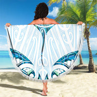 New Zealand Manta Ray Tattoo Beach Blanket Aotearoa Maori Haehae Paua Shell LT14 - Polynesian Pride