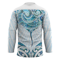 New Zealand Manta Ray Tattoo Hockey Jersey Aotearoa Maori Haehae Paua Shell - Polynesian Pride