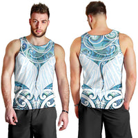 New Zealand Manta Ray Tattoo Men Tank Top Aotearoa Maori Haehae Paua Shell LT14 - Polynesian Pride