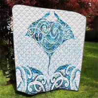 New Zealand Manta Ray Tattoo Quilt Aotearoa Maori Haehae Paua Shell - Polynesian Pride