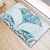 New Zealand Manta Ray Tattoo Rubber Doormat Aotearoa Maori Haehae Paua Shell LT14 - Polynesian Pride