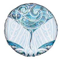New Zealand Manta Ray Tattoo Spare Tire Cover Aotearoa Maori Haehae Paua Shell - Polynesian Pride