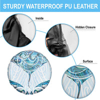 New Zealand Manta Ray Tattoo Spare Tire Cover Aotearoa Maori Haehae Paua Shell - Polynesian Pride