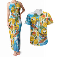 Aloha Hawaii Summer Couples Matching Tank Maxi Dress and Hawaiian Shirt Hawaiian Lei Surfing Mango Palaka Motifs