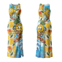 Aloha Hawaii Summer Couples Matching Tank Maxi Dress and Hawaiian Shirt Hawaiian Lei Surfing Mango Palaka Motifs