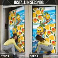 Aloha Hawaii Summer Door Cover Hawaiian Lei Surfing Mango Palaka Motifs