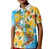 Aloha Hawaii Summer Kid Polo Shirt Hawaiian Lei Surfing Mango Palaka Motifs