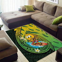 Hawaii Surfing Mango Area Rug Manako Polynesian Fish Hook