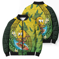 Hawaii Surfing Mango Bomber Puffer Jacket Manako Polynesian Fish Hook