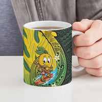 Hawaii Surfing Mango Ceramic Mug Manako Polynesian Fish Hook