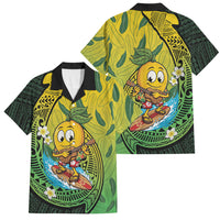 Hawaii Surfing Mango Family Matching Puletasi and Hawaiian Shirt Manako Polynesian Fish Hook