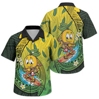 Hawaii Surfing Mango Family Matching Puletasi and Hawaiian Shirt Manako Polynesian Fish Hook