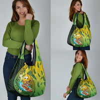 Hawaii Surfing Mango Grocery Bag Manako Polynesian Fish Hook