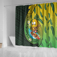 Hawaii Surfing Mango Shower Curtain Manako Polynesian Fish Hook