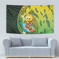 Hawaii Surfing Mango Tapestry Manako Polynesian Fish Hook