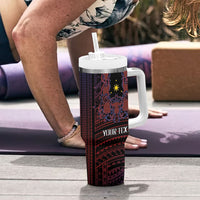Filipino Barong Tagalog Inspired Personalised Tumbler With Handle Mabuhay Philippines Festival Polynesian Pattern LT14 - Polynesian Pride
