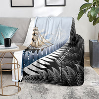 Personalised New Zealand Pakeha Blanket Kiwi Silver Fern and Sailing Ship Compass LT14 - Polynesian Pride