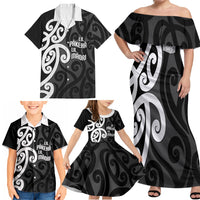 Lil Pakeha Lil Maori New Zealand Family Matching Off Shoulder Maxi Dress and Hawaiian Shirt Kiwi Proud Mangopare Pattern LT14 - Polynesian Pride