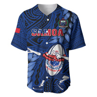 Custom Samoa Rugby Baseball Jersey Manu Samoa Ula Fala Dabbing Ball Polynesian Blue Version LT14 Blue - Polynesian Pride