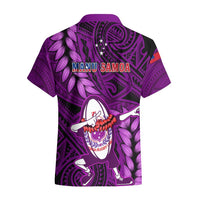 Samoa Rugby Hawaiian Shirt Manu Samoa Ula Fala Dabbing Ball Polynesian Purple Version LT14 - Polynesian Pride