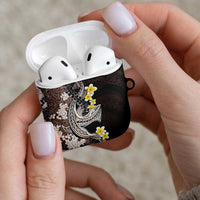 Brown and Black Hawaii Shark Tattoo AirPods Case Puakenikeni Lei Plumeria Polynesian Pattern LT14 - Polynesian Pride