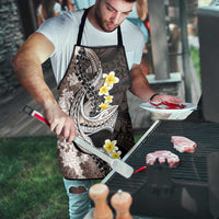 Brown and Black Hawaii Shark Tattoo Apron Puakenikeni Lei Plumeria Polynesian Pattern - Polynesian Pride